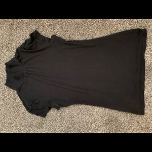Black Capped Sleeved Turtleneck